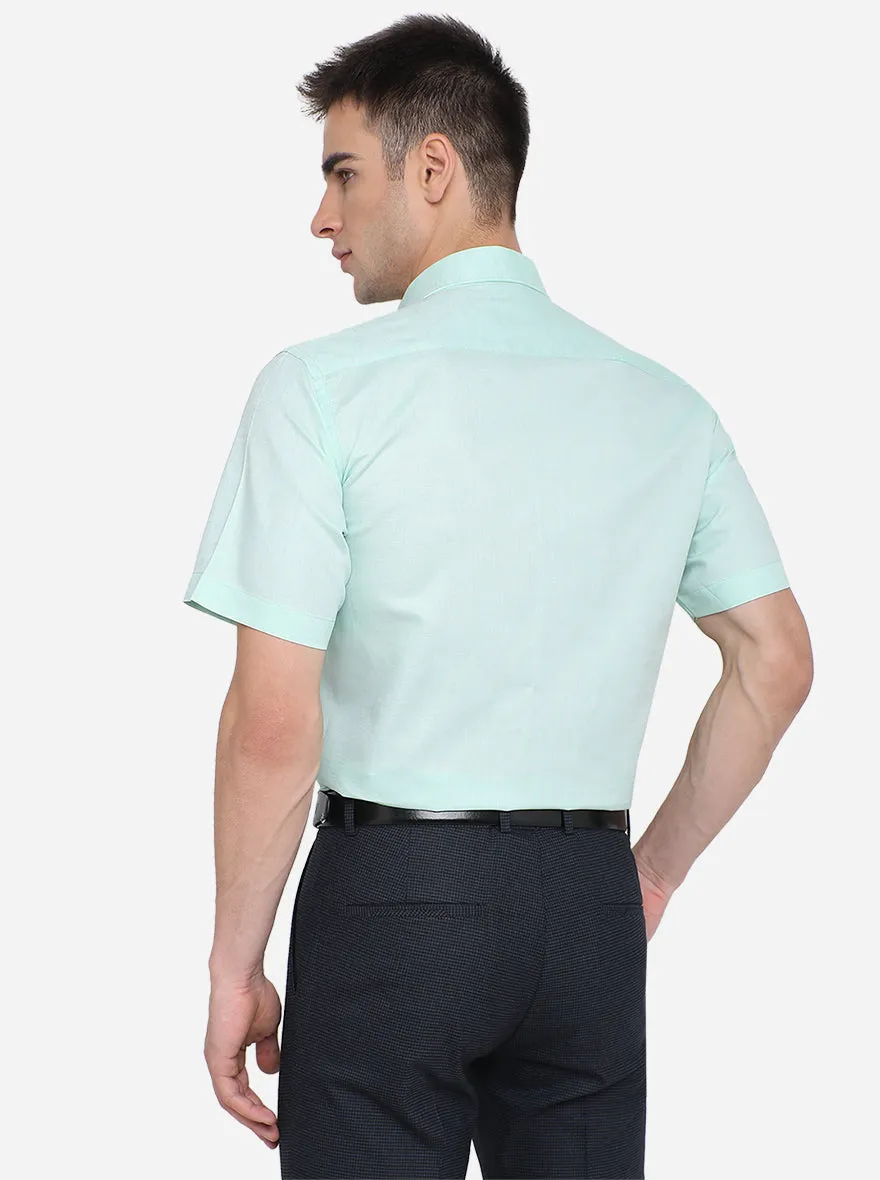 Green Solid Regular Fit Formal Shirt | JadeBlue