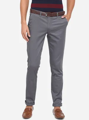 Grey Solid Uno Fit Casual Trouser | JadeBlue