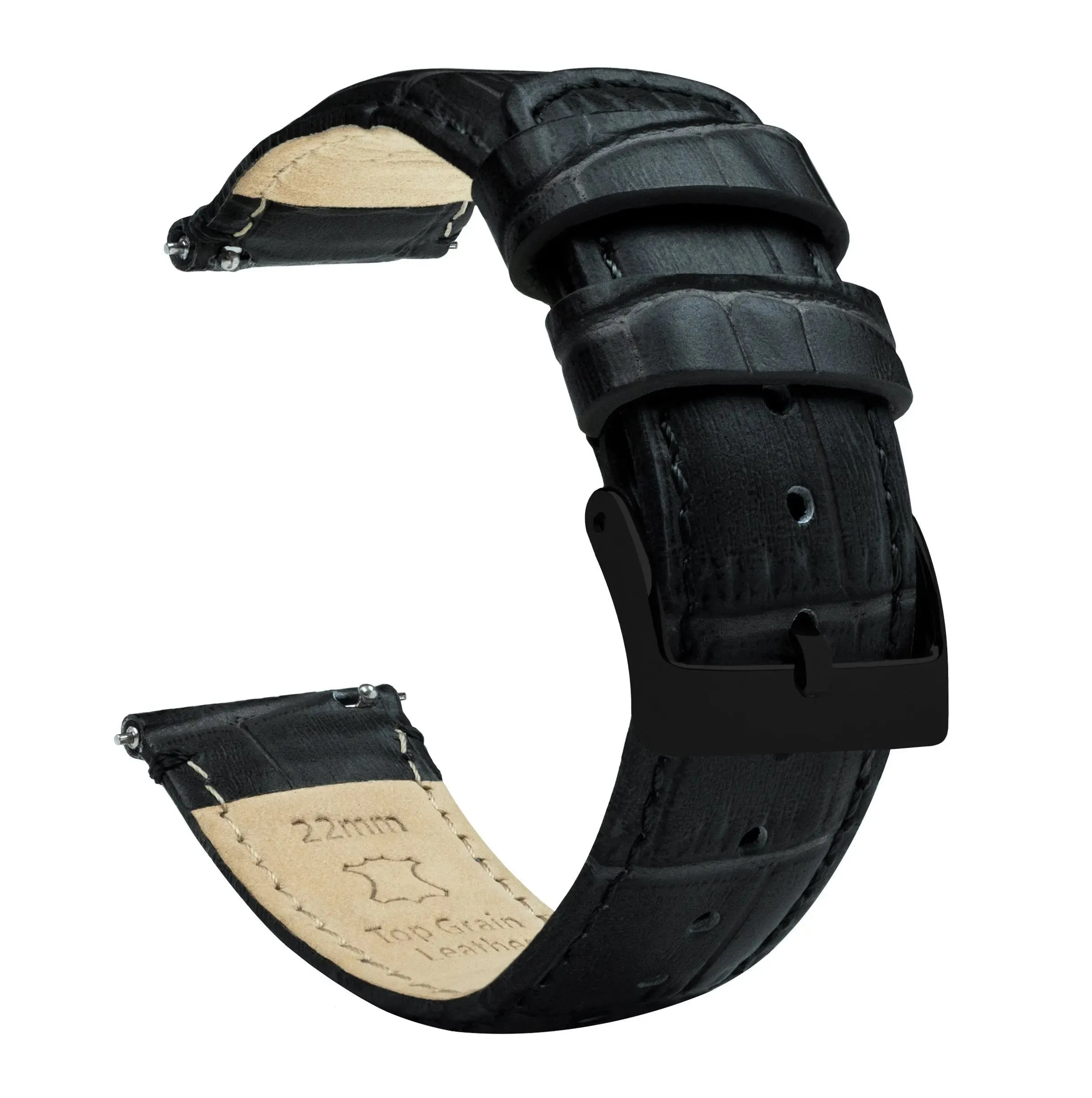 Huwawei Watch Black Alligator Grain Leather Watch Band