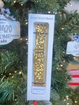 Interchangeable Shiny Glitter Silicone Watch Band-38/40/41 MM-  Gold