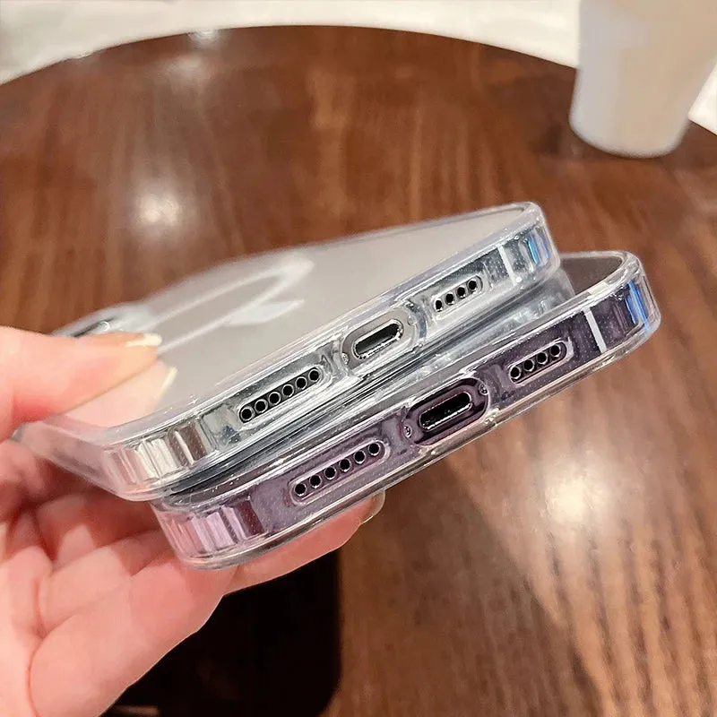 iPhone Cases/Magesafe Magnetic Transparent Wireless Charge Case For iPhone 11/12/13/14/15/16 Pro Max Plus Mini X 7 8