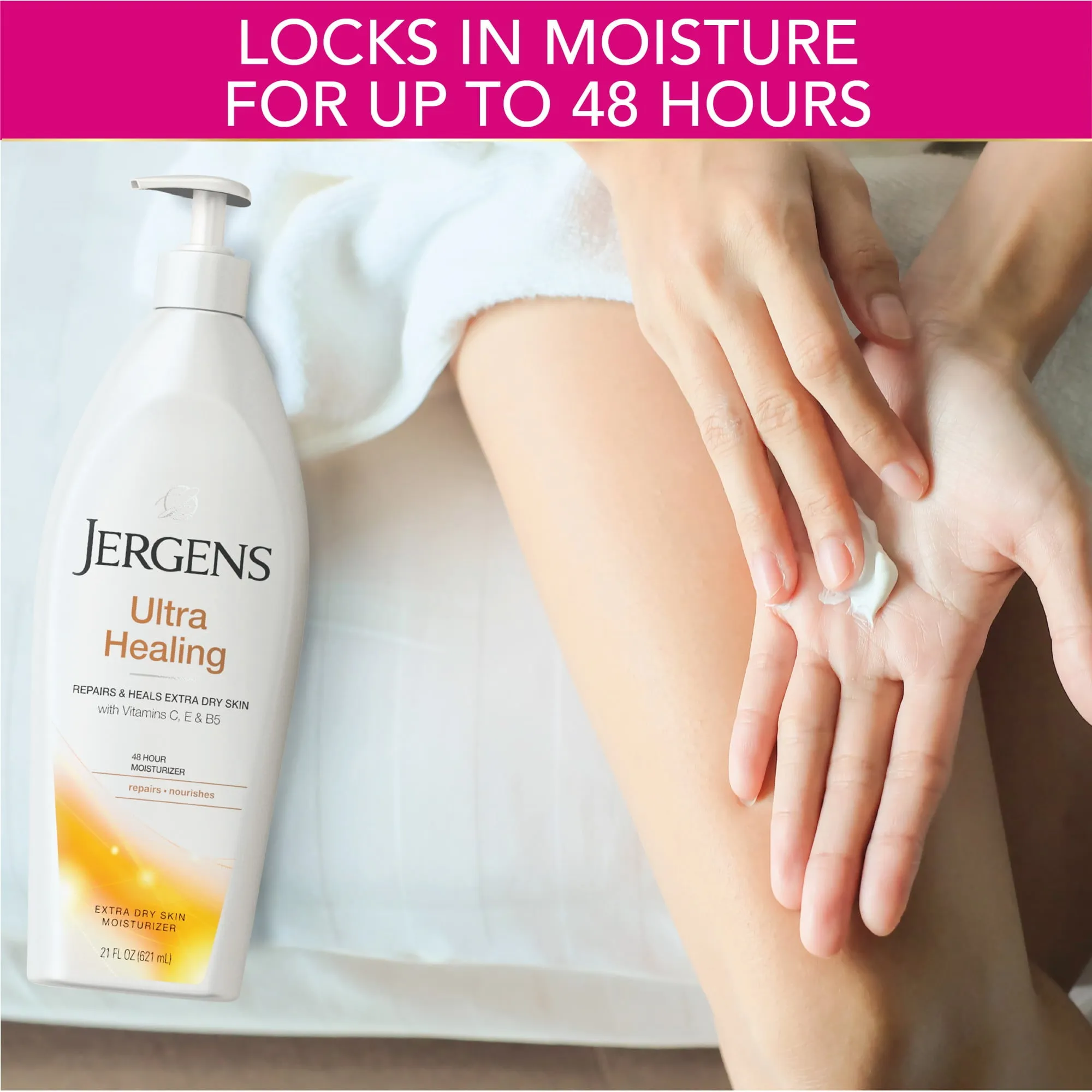Jergens Ultra Healing Dry Skin Moisturizing Body Lotion, Quick Absorption, 32 Oz