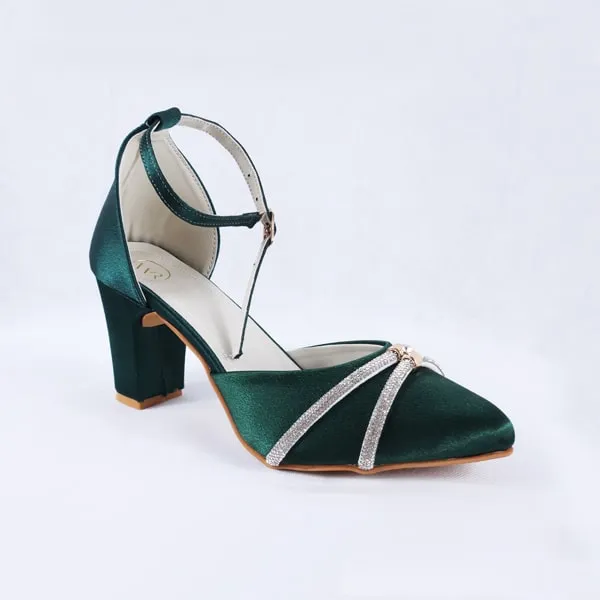 Joice Green Block Heels Pumps Heels Court Shoes