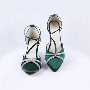 Joice Green Block Heels Pumps Heels Court Shoes