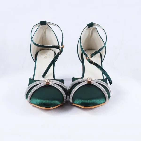 Joice Green Block Heels Pumps Heels Court Shoes