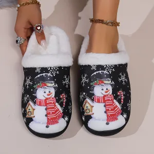 Kerstin - Cartoon Pantoffels met Kerstmanprint, Warme Antislip Thuispantoffels