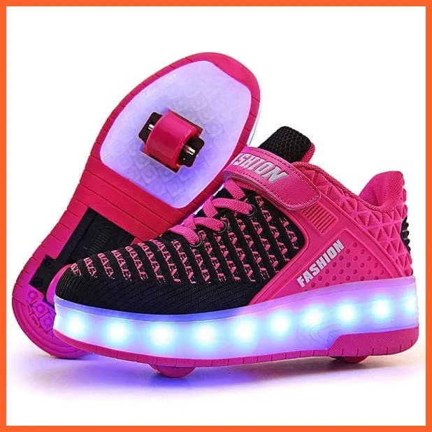 Led Sneakers With Wheels For Kids | Usb Charging Led Light Roller Skate Shoes