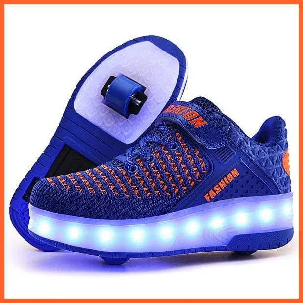 Led Sneakers With Wheels For Kids | Usb Charging Led Light Roller Skate Shoes
