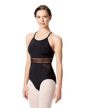 Lulli Lace Waist Camisole Leotard Florencia Black LUF560