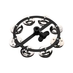 MEINL Percussion HTHH1-BK Headliner Series Hihat Tambourines, 1 Row, Steel
