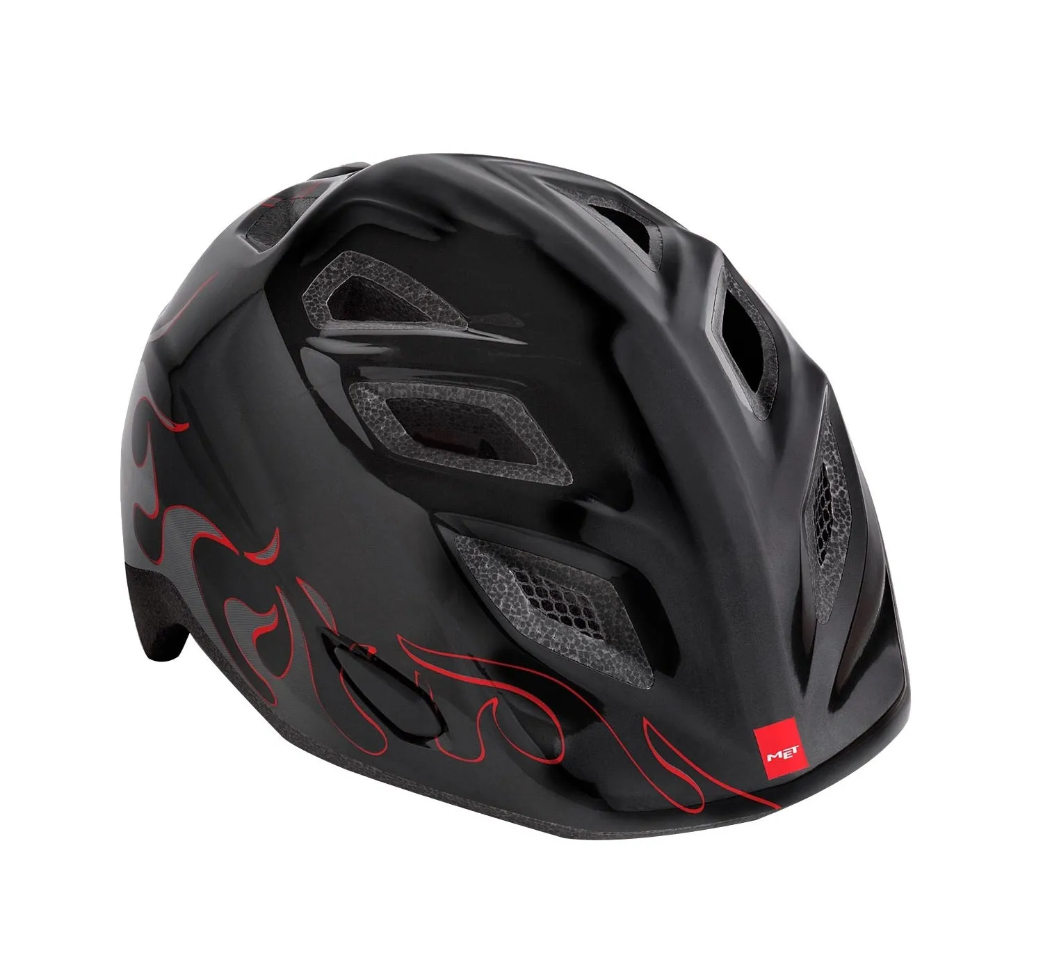 Met Elfo Child Helmet Glossy Black Flames