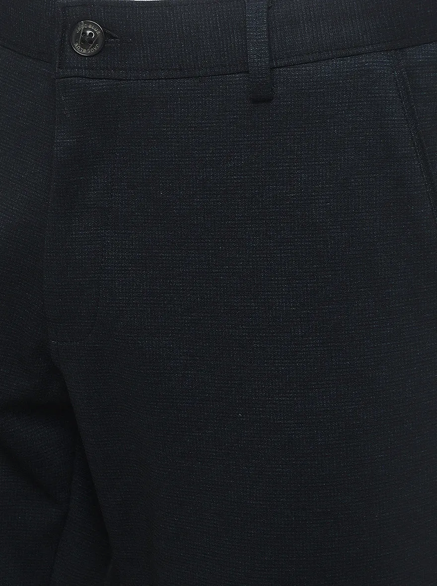 Navy Blue Solid Slim Fit Club Wear Trouser | JB Studio