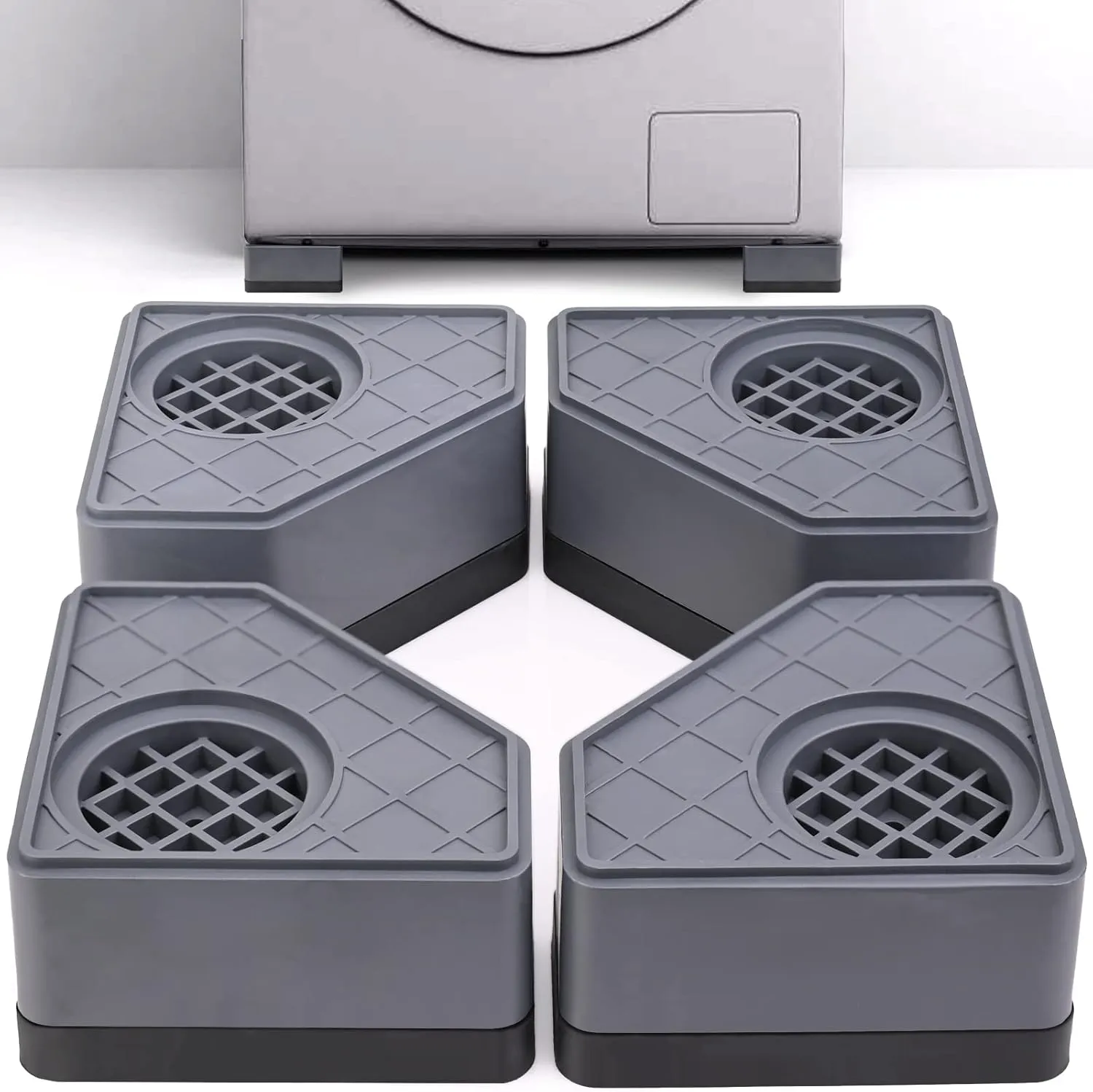 New Anti Vibration Pads for Washing Machine,4 Pcs Rubber Washer and Dryer Machine Feet Pads Anti-Walk Anti Slip Mat Washing Machine Stabilizer Base Support Stopping Shaking Moving Noise Dampeners