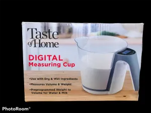 New No Box! Taste of Home Digital Measuring Cup! Use with wet or dry ingredients! Measures Volume & Weight!