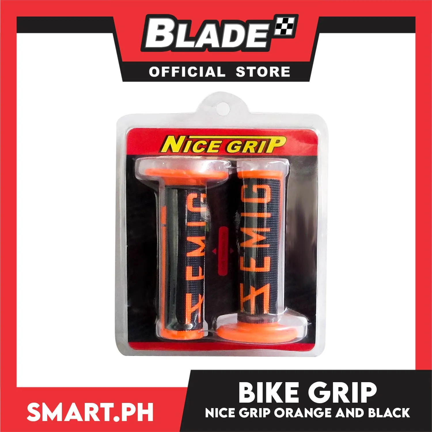 Nice Grip Bike Handle Rubber Grip (Orange/Black)