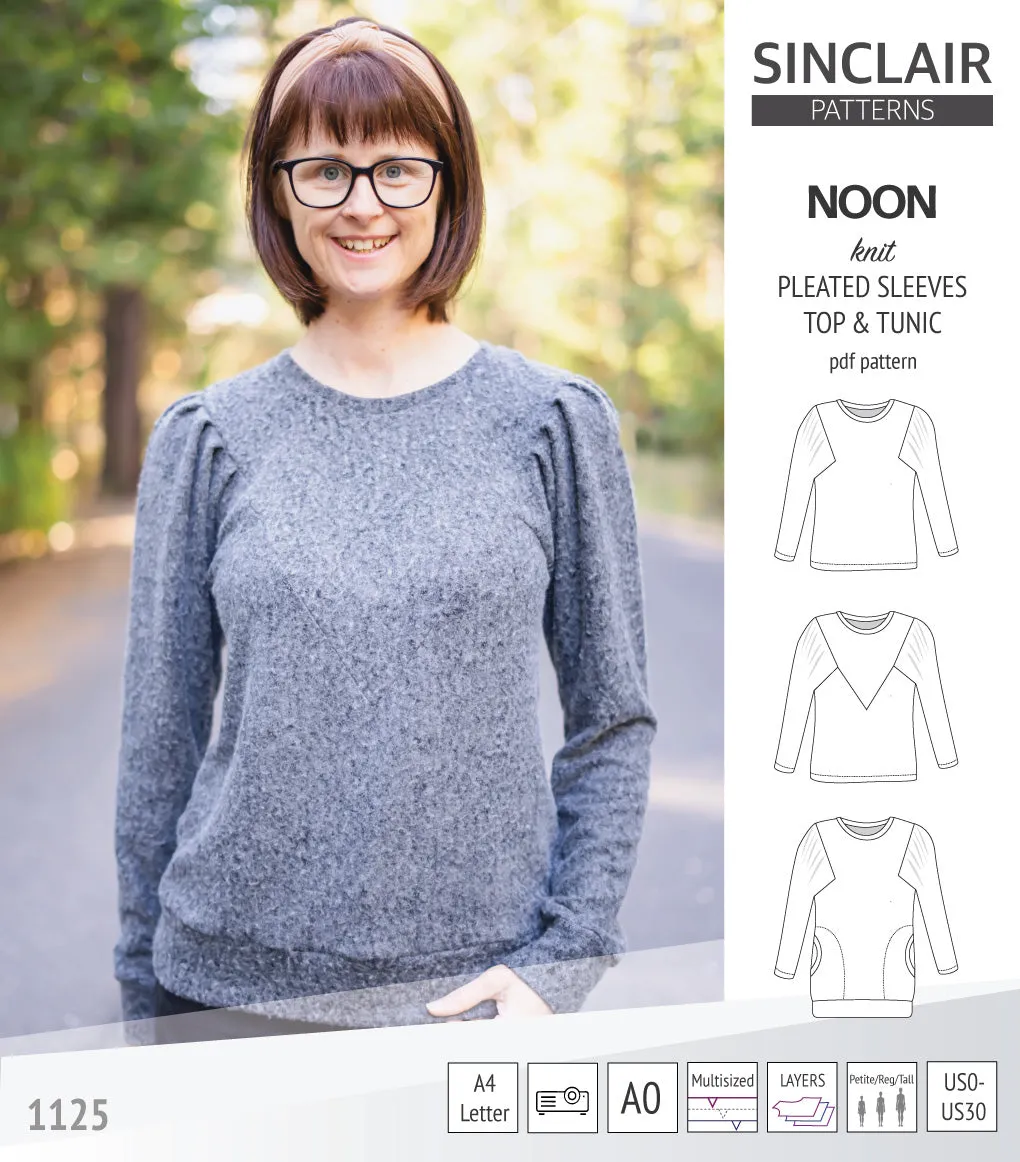 Noon pleated sleeves knit top and tunic (PDF)