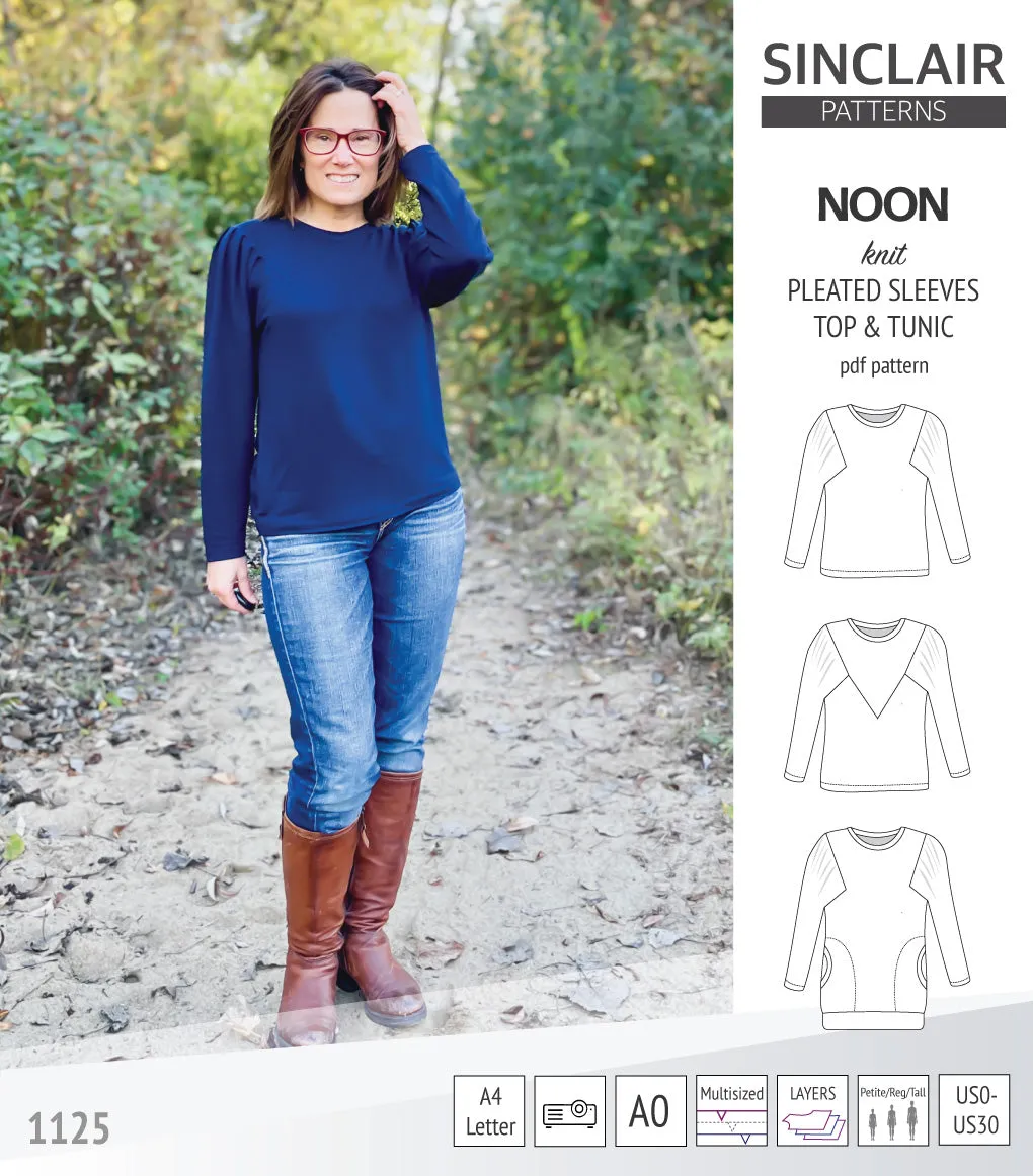 Noon pleated sleeves knit top and tunic (PDF)