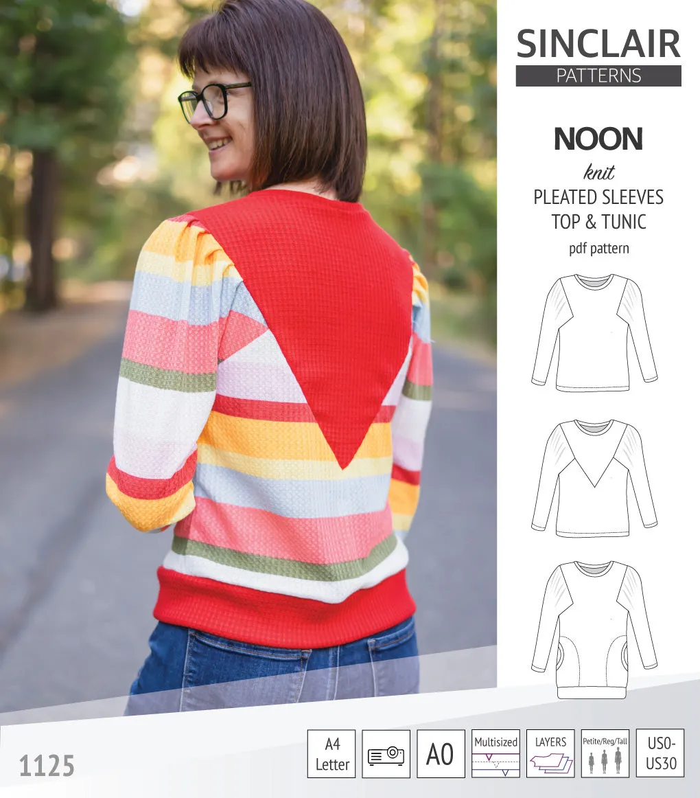 Noon pleated sleeves knit top and tunic (PDF)