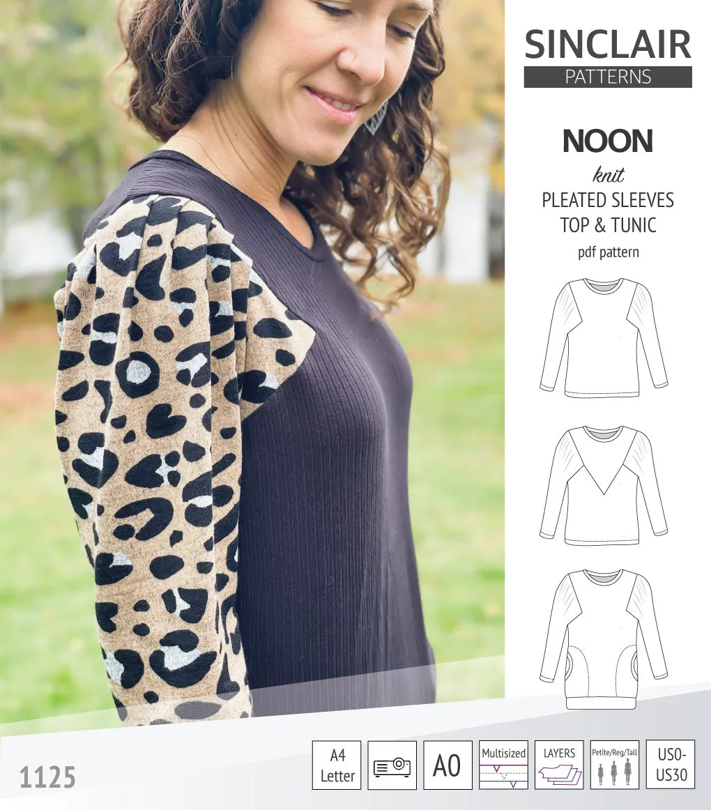 Noon pleated sleeves knit top and tunic (PDF)