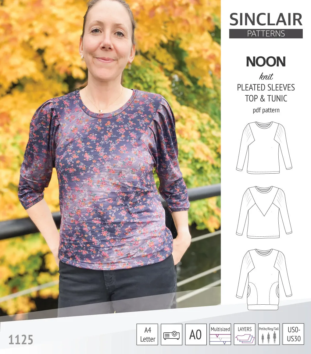 Noon pleated sleeves knit top and tunic (PDF)