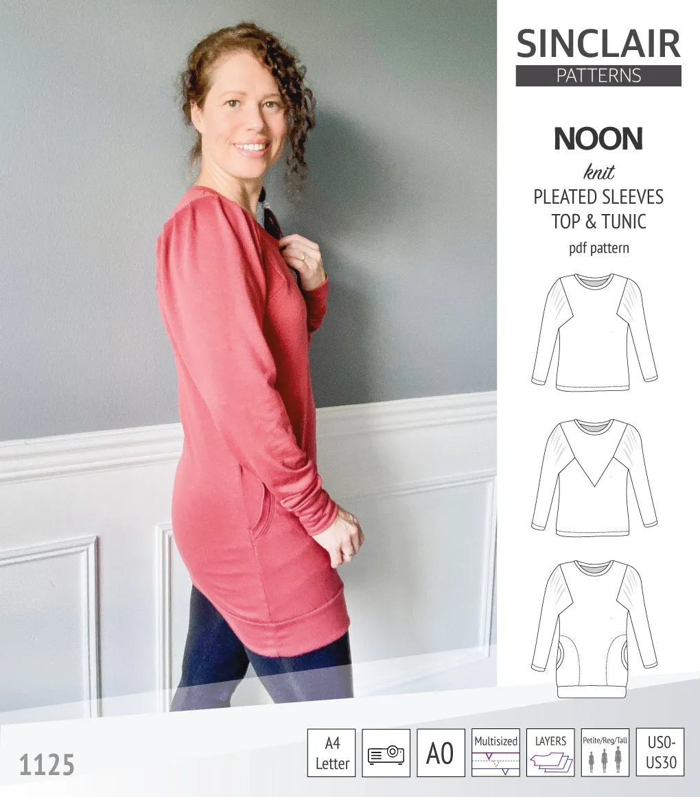 Noon pleated sleeves knit top and tunic (PDF)