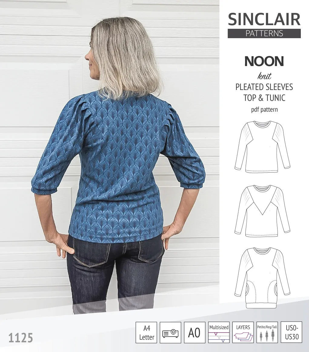 Noon pleated sleeves knit top and tunic (PDF)
