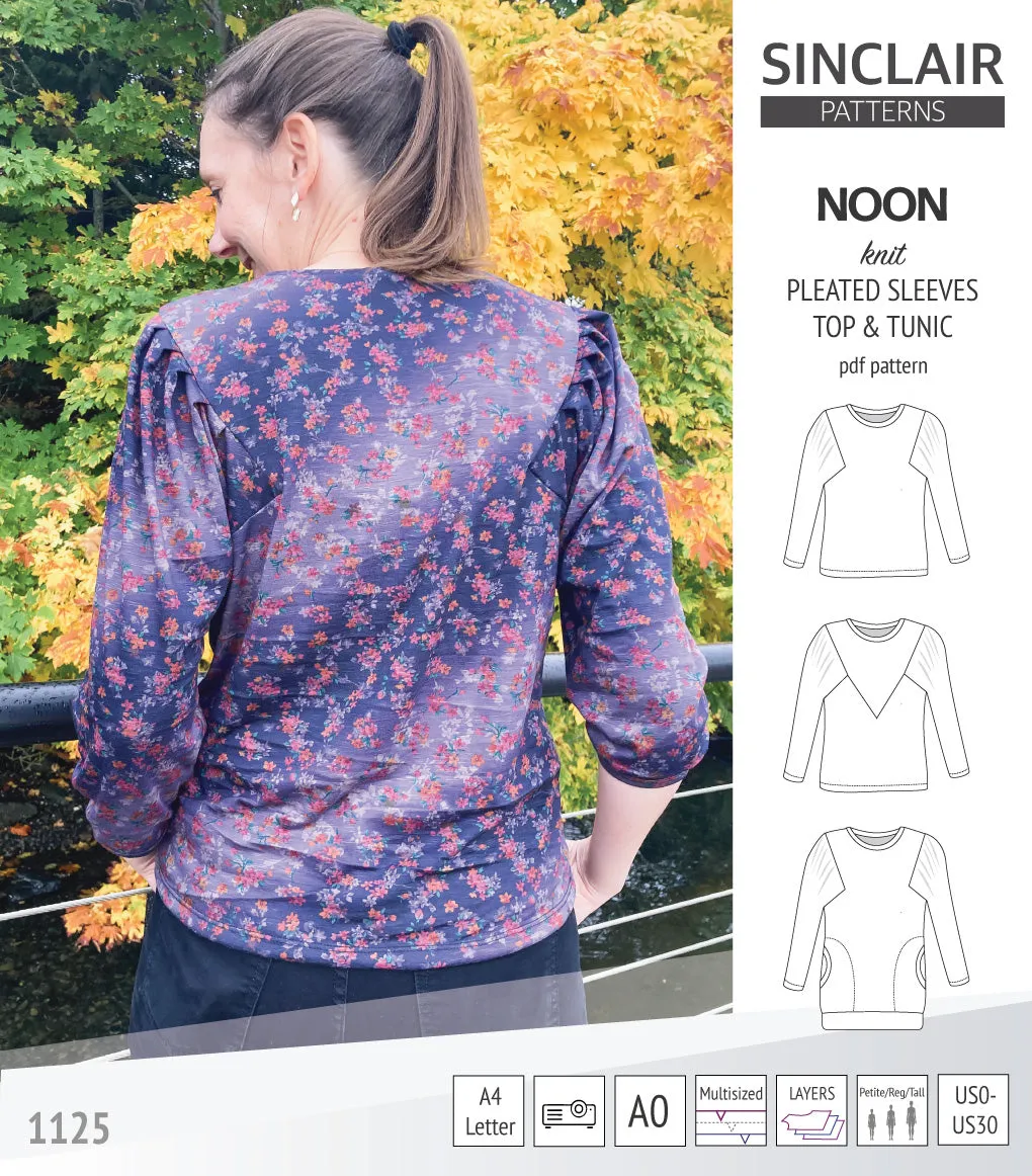Noon pleated sleeves knit top and tunic (PDF)