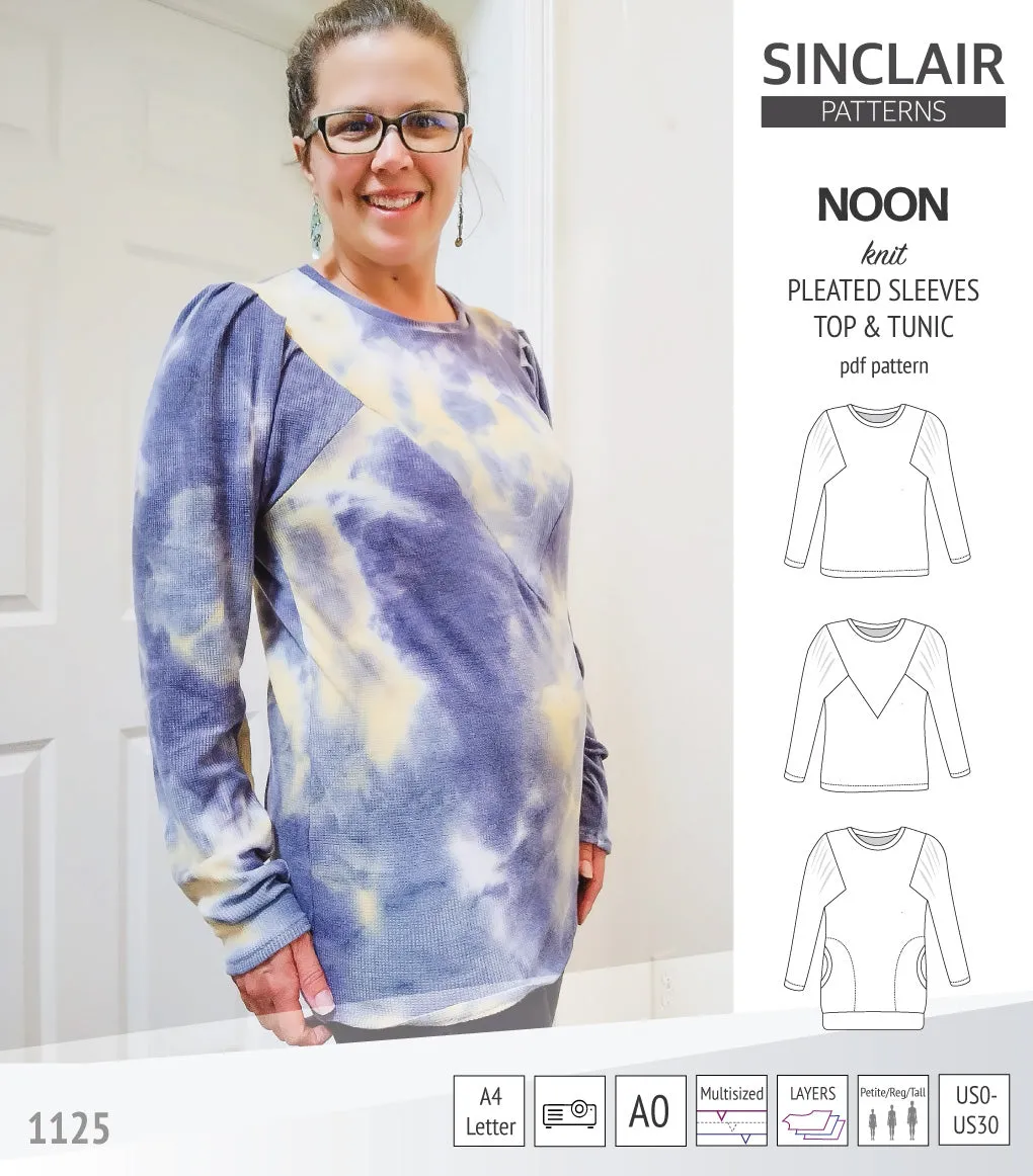 Noon pleated sleeves knit top and tunic (PDF)