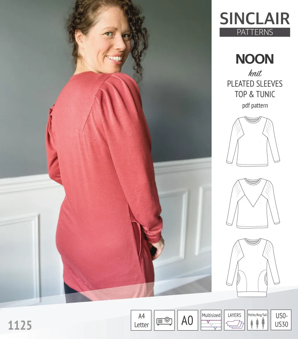 Noon pleated sleeves knit top and tunic (PDF)