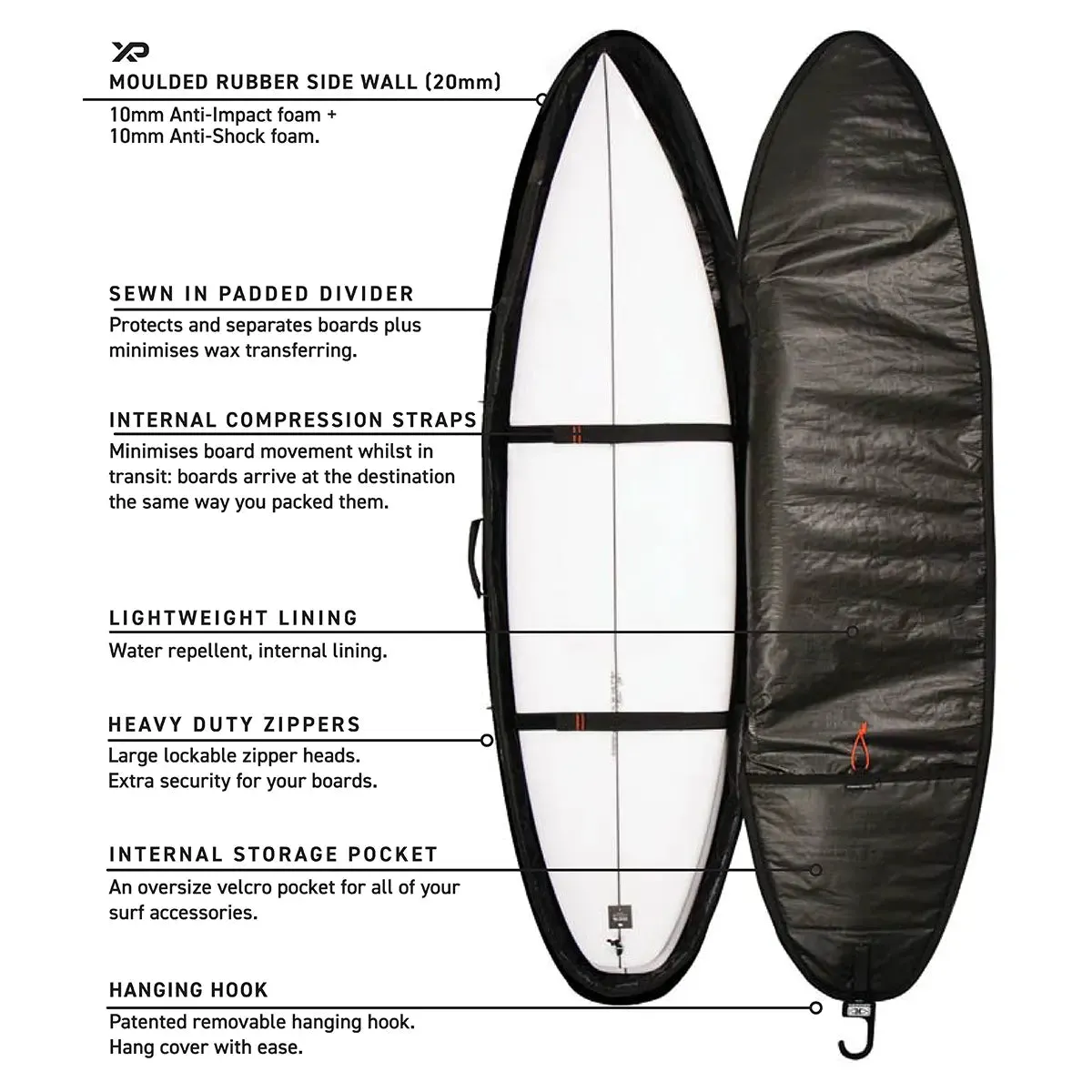 Ocean & Earth Hypa Shortboard Travel Double Boardbag - Compact