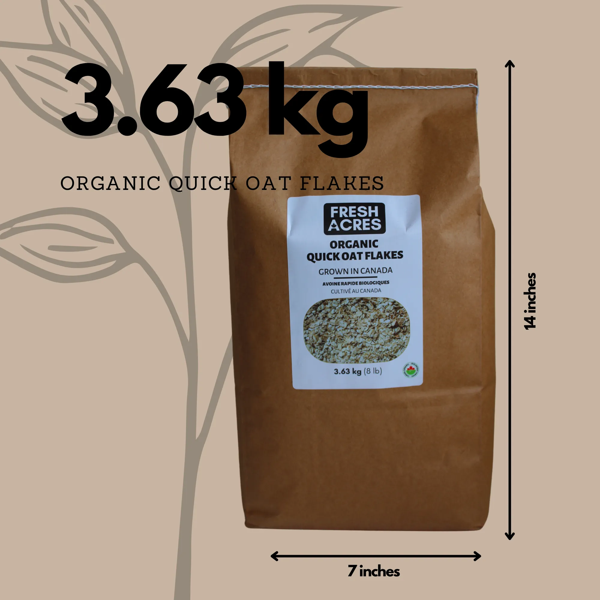 Organic Quick Oat Flakes - 3.63kg (8lb)