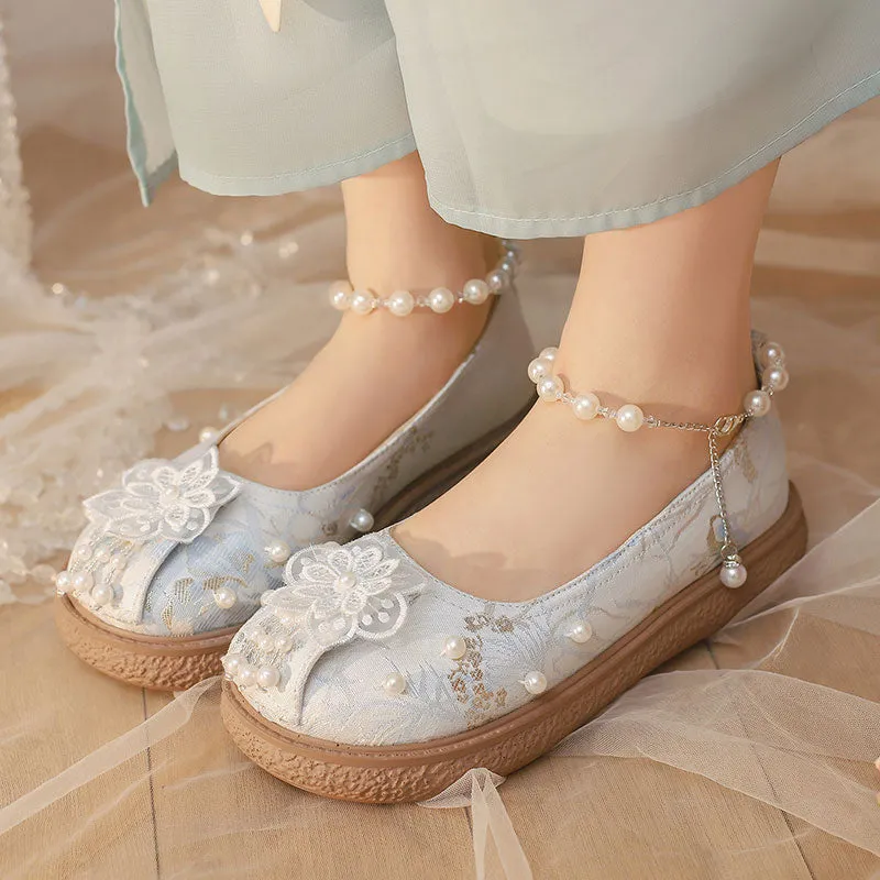 Pearl Flower Hanfu Shoes