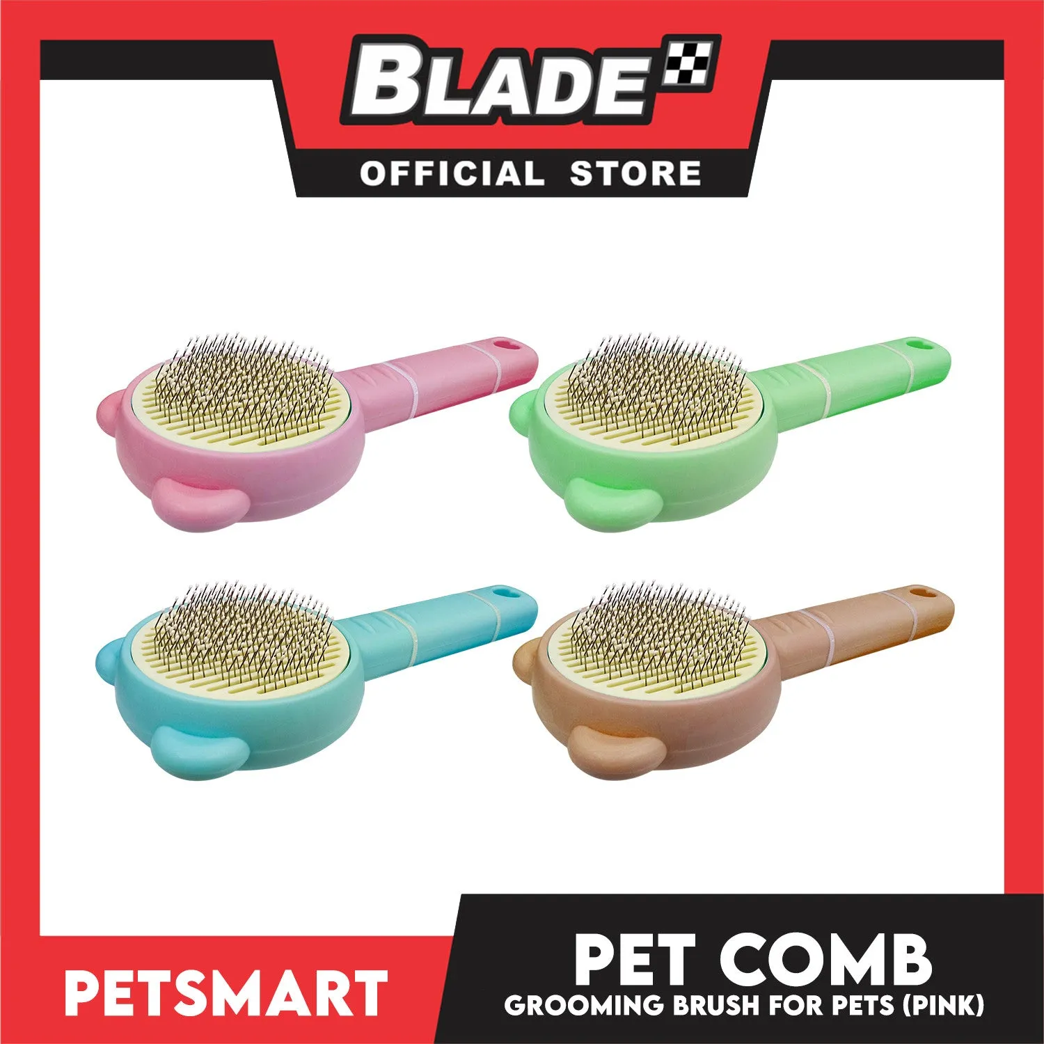 Pet Comb Easy Clean 01 (Pink) Grooming Brush for Pets