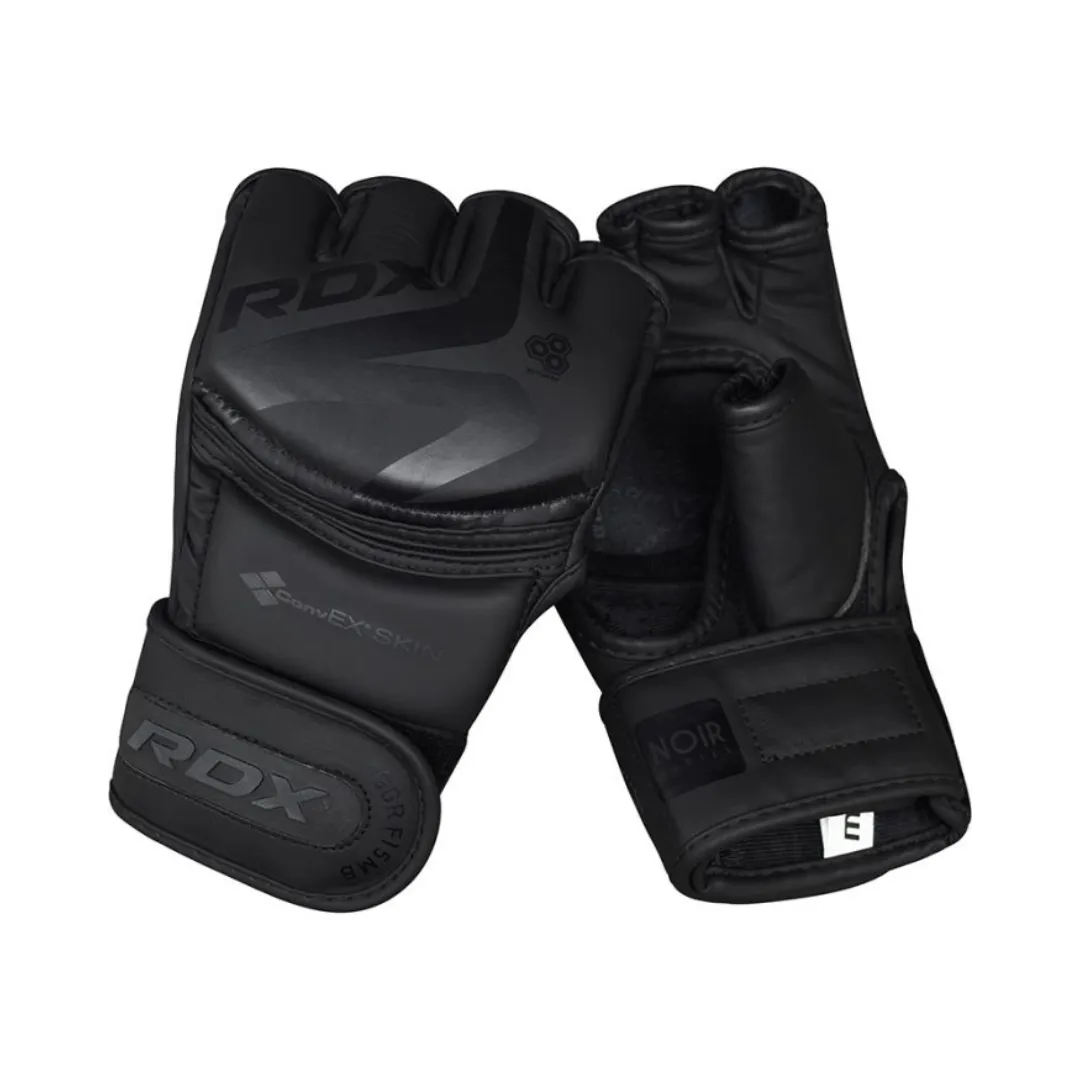 RDX F15 NOIR MMA GRAPPLING TRAINING GLOVES OPEN PALM THUMB PROTECTION