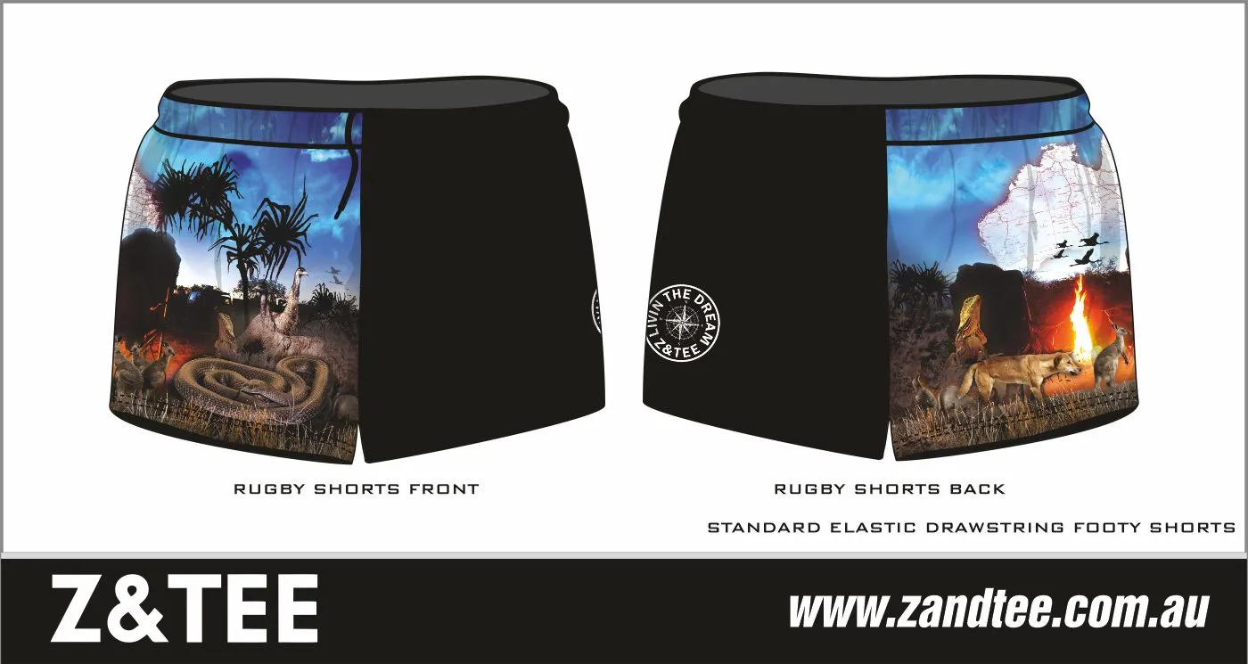 Rugby Shorts | Australian Camping Blue Adventure ★Pre-Order★