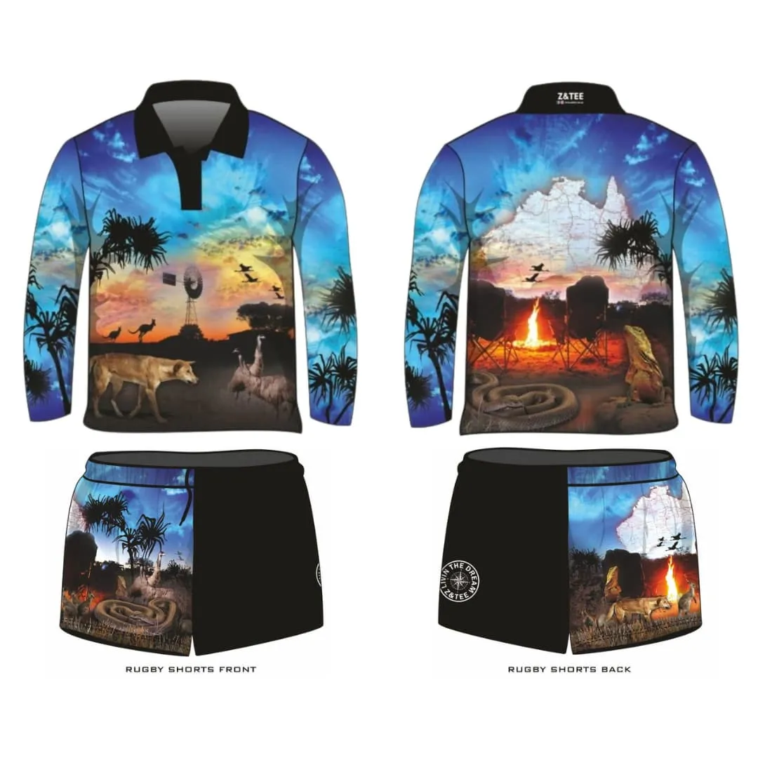 Rugby Shorts | Australian Camping Blue Adventure ★Pre-Order★