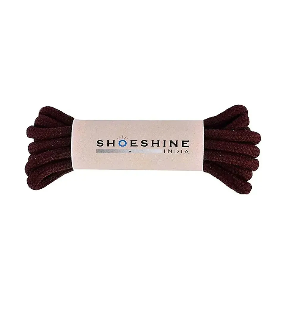 SHOESHINE Shoe Lace (1 Pair) 4mm Black Round Shoelace & Boot Laces