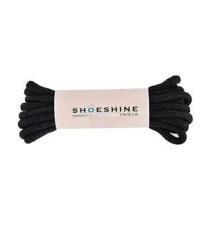SHOESHINE Shoe Lace (1 Pair) 4mm Black Round Shoelace & Boot Laces