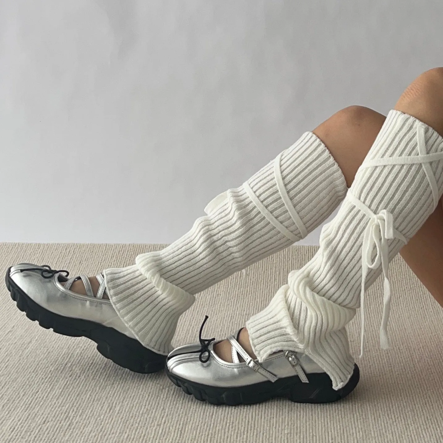 Silver Bow Deco Ballet Sneakers
