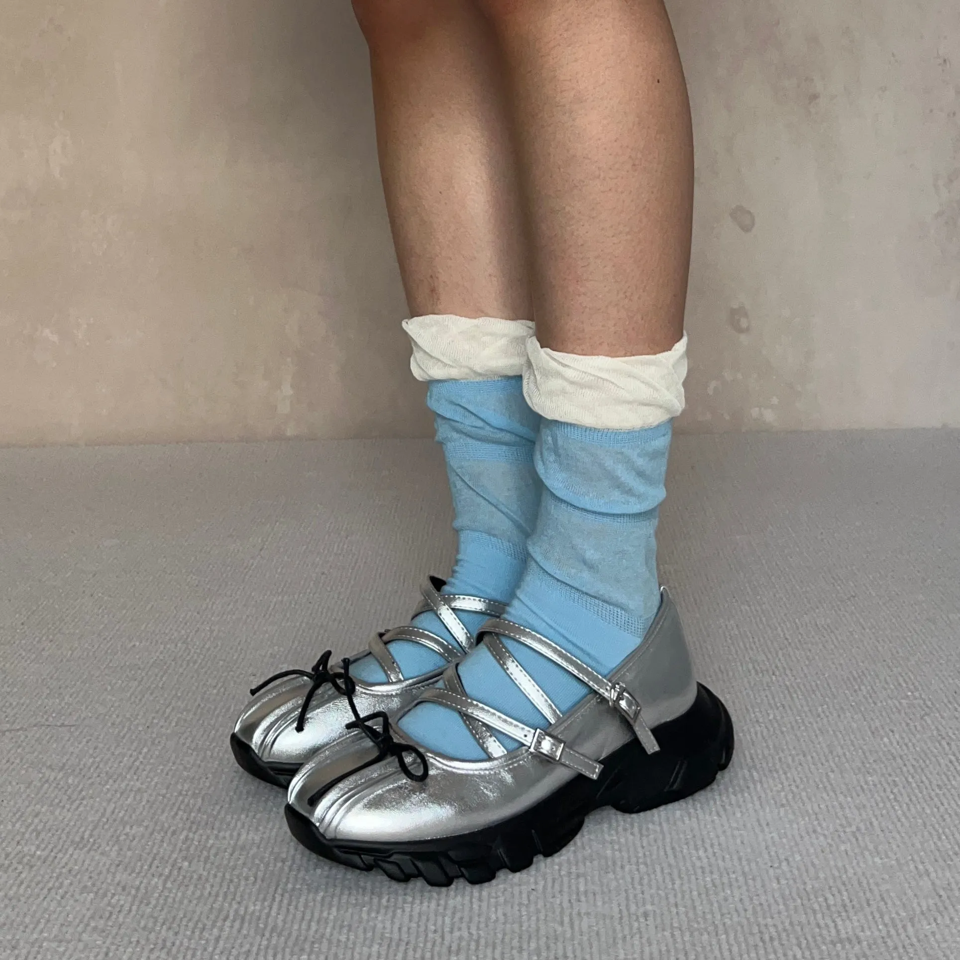 Silver Bow Deco Ballet Sneakers