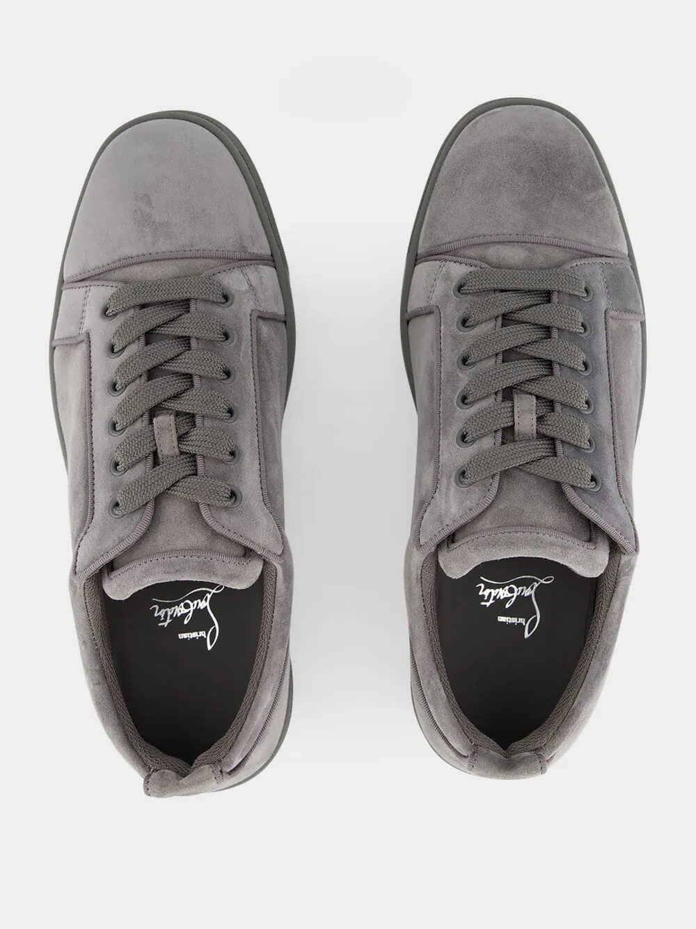 Smoke Grey Suede Low-Top Sneakers