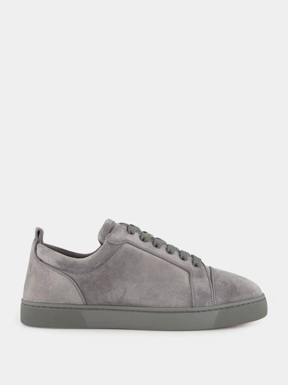 Smoke Grey Suede Low-Top Sneakers