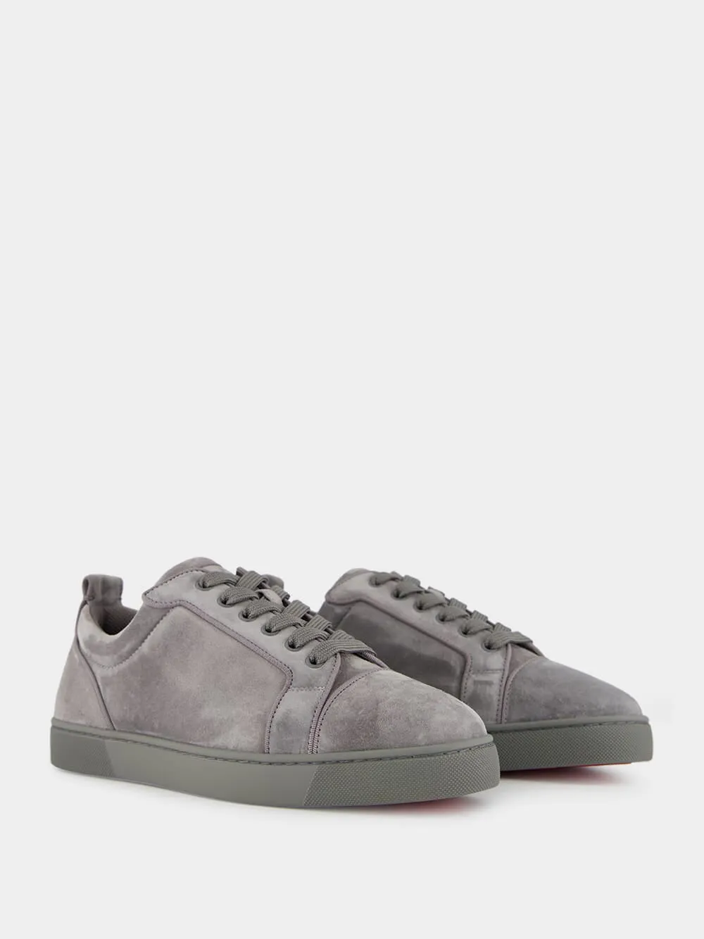 Smoke Grey Suede Low-Top Sneakers