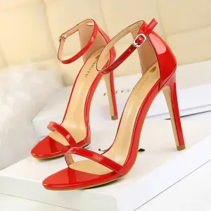 Summer New Large Size Sandal Comfortable Fashionable One Word Buckle Open Toe High Heel Stiletto Sexy Women Shoe Designer Sandal