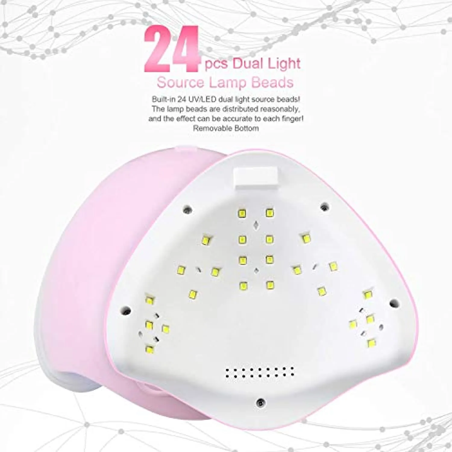 SUN5 Nail Lamp,48W UV Led Nail Dryer with 4 Timer Setting & Sensor for Gel Nails and Toe and Nail Curing (Pink)