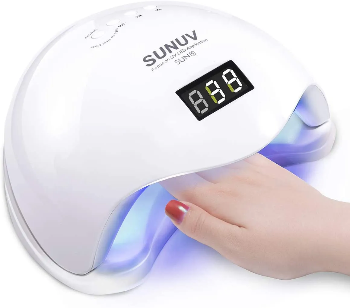SUN5 Nail Lamp,48W UV Led Nail Dryer with 4 Timer Setting & Sensor for Gel Nails and Toe and Nail Curing (Pink)