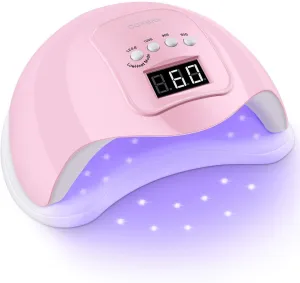 SUN5 Nail Lamp,48W UV Led Nail Dryer with 4 Timer Setting & Sensor for Gel Nails and Toe and Nail Curing (Pink)