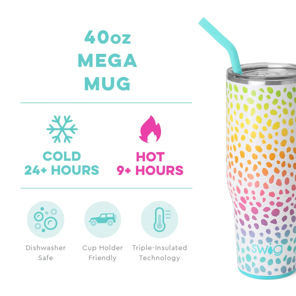 Swig 40 oz. Mega Mug Tumbler with Straw - Wild Child Cheetah Leopard Print