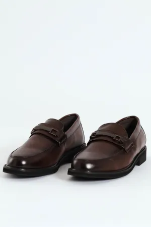 Trim Detail Formal Slip On Shoe - Chocolate