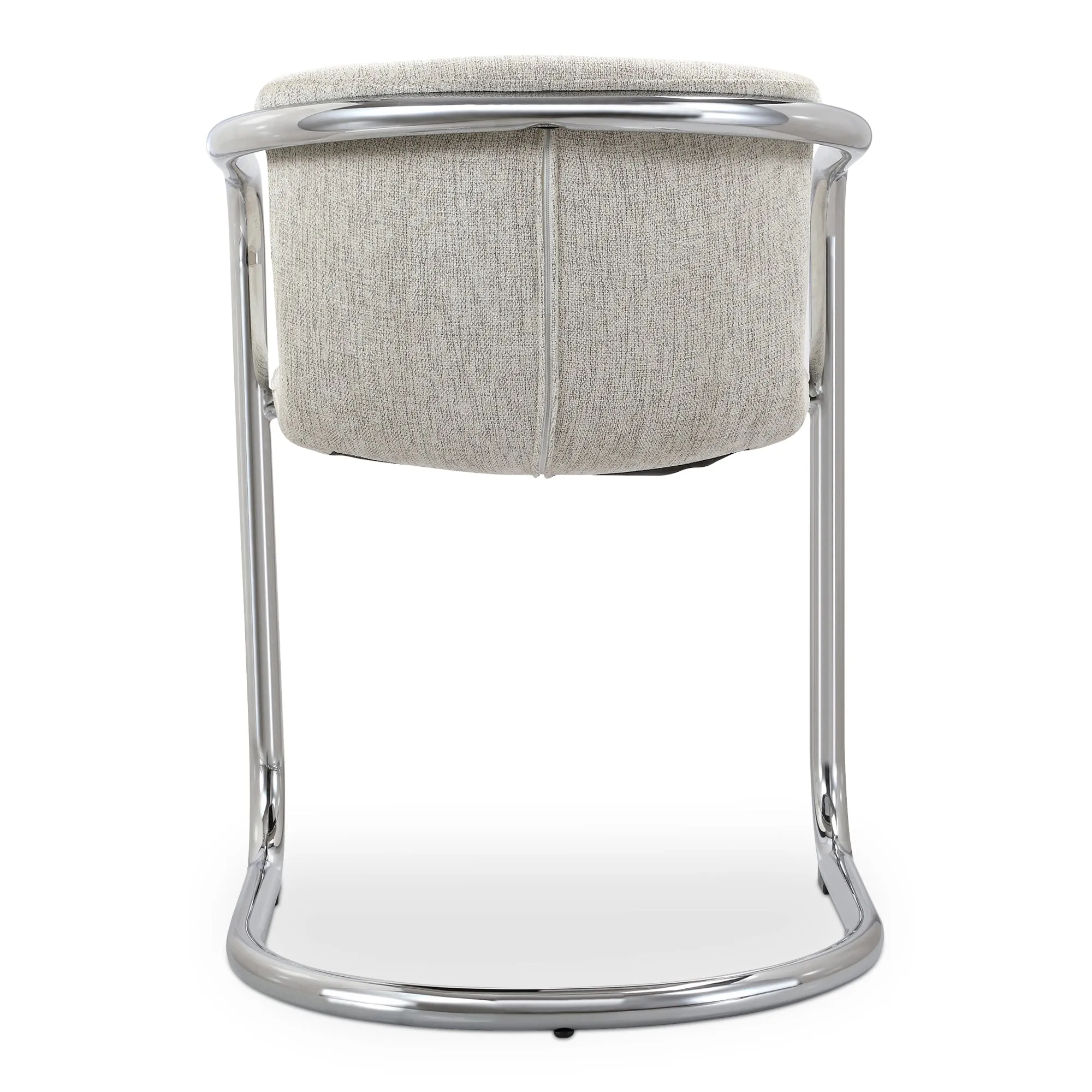 Urbane Retro Dining Duo: Sleek Chrome & Plush Fabric Seating